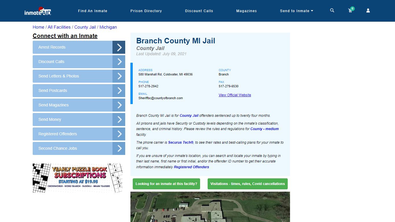 Branch County MI Jail - Inmate Locator - Coldwater, MI